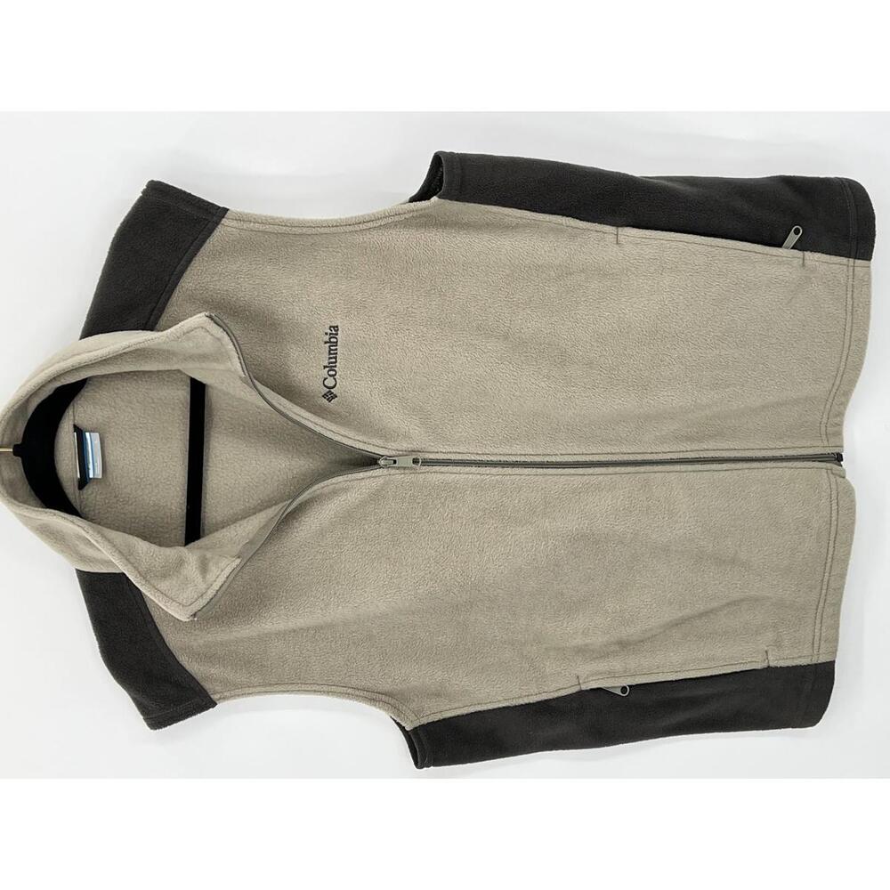 Columbia Fleece‎ Vest Size Large Outdoor Activewear Beige Black